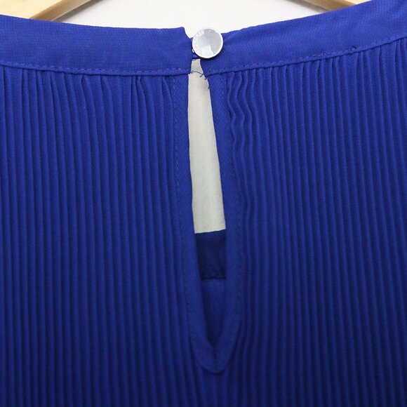 Ted Baker Lovina Jewel Embellished Accordion Pleated Blouse Cobalt Royal Blue 4 - Picture 10 of 16
